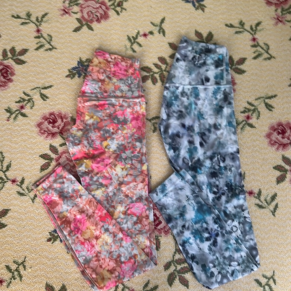 Lululemon Printed legging bundle - both never worn. Both size small/4